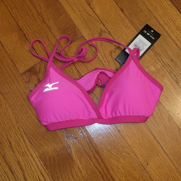 NWT Mizuno Neon Pink Bikini Volleyball Top sz. Small - Picture 1 of 5